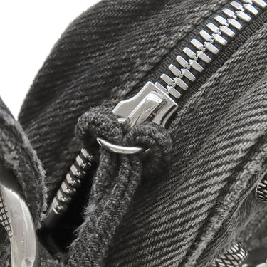 バレンシアガ BALENCIAGA ル カゴール 719065 ブラック デニム ショルダーバッグ シルバー金具 黒 デニム