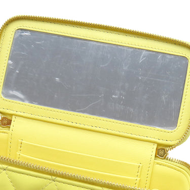 シャネル CHANEL マトラッセ バニティ AP1341 イエロー レザー ショルダーバッグ ゴールド金具 チェーンバッグ