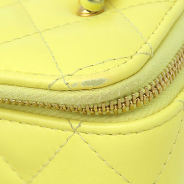 シャネル CHANEL マトラッセ バニティ AP1341 イエロー レザー ショルダーバッグ ゴールド金具 チェーンバッグ