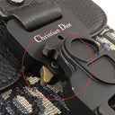 クリスチャン・ディオール Christian Dior サドル バーティカル ポーチ ネイビー コットン カーフ テクニカルファブリック ショルダーバッグ ブラック金具