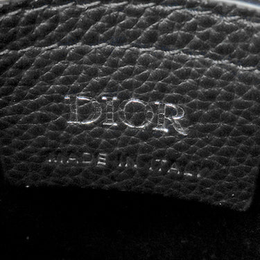 クリスチャン・ディオール Christian Dior サドル バーティカル ポーチ ネイビー コットン カーフ テクニカルファブリック ショルダーバッグ ブラック金具