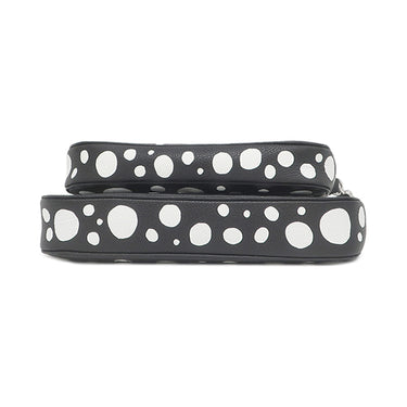 ルイヴィトン LOUIS VUITTON LV×YK ミュルティ ポシェット アクセソワール M46410 ブラック×ホワイト モノグラムアンプラント ショルダーバッグ シルバー金具 草間彌生