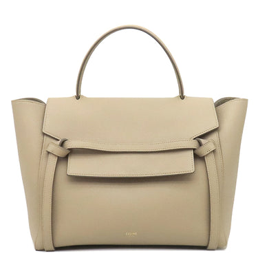 セリーヌ CELINE ベルトバッグ ミニ ベージュ レザー ハンドバッグ ゴールド金具 ショルダーストラップ欠品