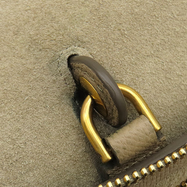 セリーヌ CELINE ベルトバッグ ミニ ベージュ レザー ハンドバッグ ゴールド金具 ショルダーストラップ欠品