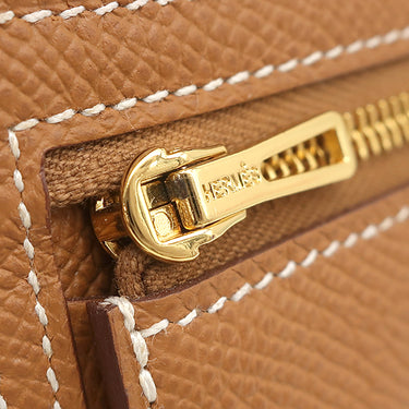 エルメス HERMES ベアンスフレ ゴールド ヴォーエプソン 長財布 ゴールド金具 茶 2024年製