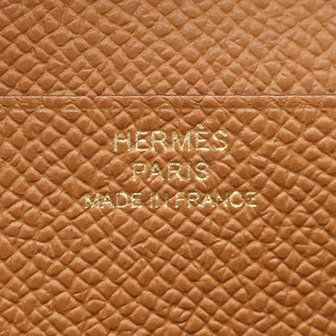 エルメス HERMES ベアンスフレ ゴールド ヴォーエプソン 長財布 ゴールド金具 茶 2024年製
