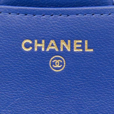シャネル CHANEL マトラッセ ミニミニ チェーンバッグ ブルー ラムスキン ショルダーバッグ シャンパンゴールド金具 ココマーク トップハンドル