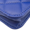シャネル CHANEL マトラッセ ミニミニ チェーンバッグ ブルー ラムスキン ショルダーバッグ シャンパンゴールド金具 ココマーク トップハンドル