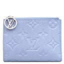ルイヴィトン LOUIS VUITTON ポルトフォイユ リサ M26518 ブルーフロス モノグラムアンプラント 二つ折り財布 シルバー金具 コンパクト