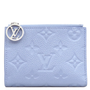 ルイヴィトン LOUIS VUITTON ポルトフォイユ リサ M26518 ブルーフロス モノグラムアンプラント 二つ折り財布 シルバー金具 コンパクト
