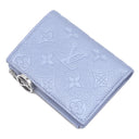 ルイヴィトン LOUIS VUITTON ポルトフォイユ リサ M26518 ブルーフロス モノグラムアンプラント 二つ折り財布 シルバー金具 コンパクト