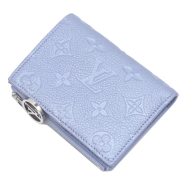 ルイヴィトン LOUIS VUITTON ポルトフォイユ リサ M26518 ブルーフロス モノグラムアンプラント 二つ折り財布 シルバー金具 コンパクト