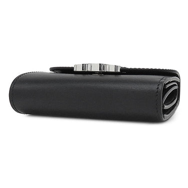 セリーヌ CELINE スモール フラップウォレット トリオンフ 10D783DPV.38SI ブラック カーフ 三つ折り財布 シルバー金具 黒