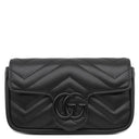 グッチ GUCCI GGマーモント ベルトバッグ 699757 ブラック レザー ショルダーバッグ ブラック金具 黒 GG チェーンバッグ クラッチ