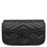 グッチ GUCCI GGマーモント ベルトバッグ 699757 ブラック レザー ショルダーバッグ ブラック金具 黒 GG チェーンバッグ クラッチ