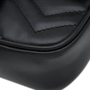 グッチ GUCCI GGマーモント ベルトバッグ 699757 ブラック レザー ショルダーバッグ ブラック金具 黒 GG チェーンバッグ クラッチ