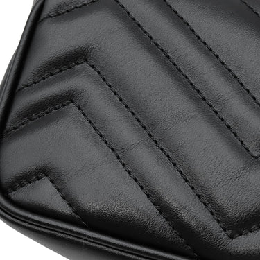 グッチ GUCCI GGマーモント ベルトバッグ 699757 ブラック レザー ショルダーバッグ ブラック金具 黒 GG チェーンバッグ クラッチ