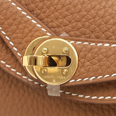 エルメス HERMES リンディ2 ミニ 20 ゴールド トリヨンクレマンス ショルダーバッグ ゴールド金具 茶 2026年製