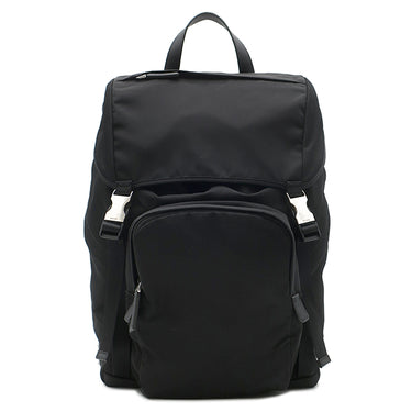 プラダ PRADA トライアングルロゴ バックパック 2VZ135 NERO ナイロン レザー テスートモンターニュ リュック・デイパック シルバー金具 黒 リュック 大容量