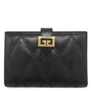 ジバンシイ GIVENCHY GV3 ミディアム ウォレット BB601GB08Z ブラック ゴートレザー 二つ折り財布 ゴールド金具 黒 コンパクト ダイヤモンドキルト
