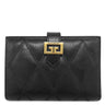 ジバンシイ GIVENCHY GV3 ミディアム ウォレット BB601GB08Z ブラック ゴートレザー 二つ折り財布 ゴールド金具 黒 コンパクト ダイヤモンドキルト