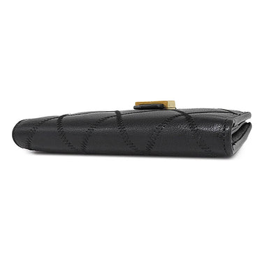 ジバンシイ GIVENCHY GV3 ミディアム ウォレット BB601GB08Z ブラック ゴートレザー 二つ折り財布 ゴールド金具 黒 コンパクト ダイヤモンドキルト