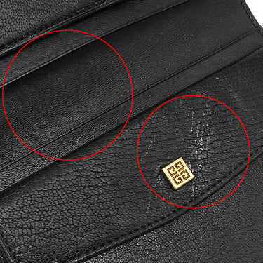 ジバンシイ GIVENCHY GV3 ミディアム ウォレット BB601GB08Z ブラック ゴートレザー 二つ折り財布 ゴールド金具 黒 コンパクト ダイヤモンドキルト