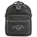 クリスチャン・ディオール Christian Dior アトリエ ショルダーバッグ ブラック カーフ 2WAYバッグ シルバー金具 黒