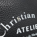 クリスチャン・ディオール Christian Dior アトリエ ショルダーバッグ ブラック カーフ 2WAYバッグ シルバー金具 黒
