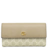 グッチ GUCCI ダブルG バイカラー コンチネンタルウォレット 456116 ベージュ GGスプリームキャンバス レザー 長財布 ゴールド金具 フラップ式