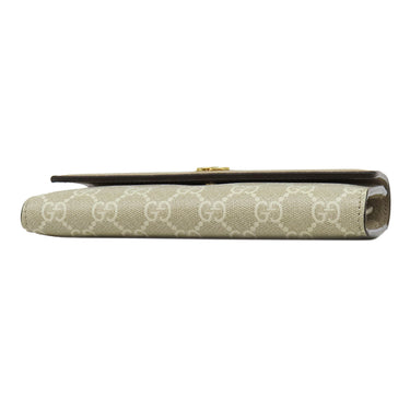グッチ GUCCI ダブルG バイカラー コンチネンタルウォレット 456116 ベージュ GGスプリームキャンバス レザー 長財布 ゴールド金具 フラップ式
