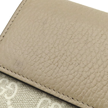 グッチ GUCCI ダブルG バイカラー コンチネンタルウォレット 456116 ベージュ GGスプリームキャンバス レザー 長財布 ゴールド金具 フラップ式