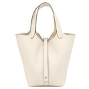 エルメス HERMES ピコタンロック 18 PM ナタ トリヨンクレマンス ハンドバッグ シルバー金具 新品 未使用 アイボリー 2025年製