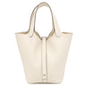 エルメス HERMES ピコタンロック 18 PM ナタ トリヨンクレマンス ハンドバッグ シルバー金具 新品 未使用 アイボリー 2025年製