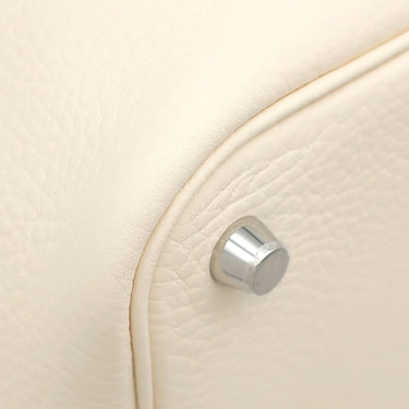 エルメス HERMES ピコタンロック 18 PM ナタ トリヨンクレマンス ハンドバッグ シルバー金具 新品 未使用 アイボリー 2025年製