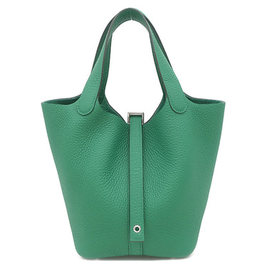 エルメス HERMES ピコタンロック 18 PM ヴェールヴェルティゴ トリヨンクレマンス ハンドバッグ シルバー金具 新品 未使用 緑 2025年製