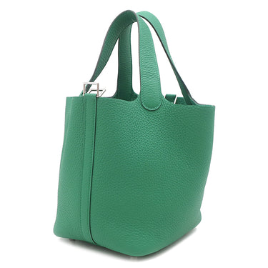エルメス HERMES ピコタンロック 18 PM ヴェールヴェルティゴ トリヨンクレマンス ハンドバッグ シルバー金具 新品 未使用 緑 2025年製