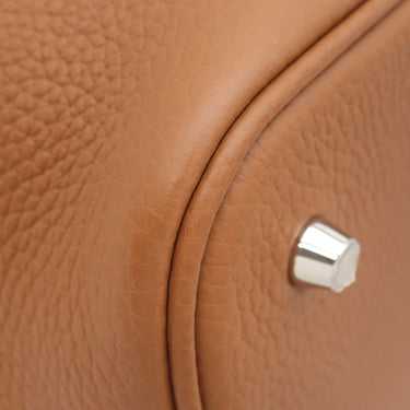 エルメス HERMES ピコタンロック MM 22 ゴールド トリヨンクレマンス ハンドバッグ シルバー金具 茶 2025年製