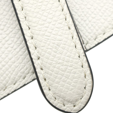 クリスチャン・ディオール Christian Dior サドルバッグ スモール ホワイト グレインカーフレザー ショルダーバッグ ゴールド金具 白