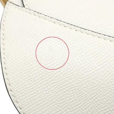 クリスチャン・ディオール Christian Dior サドルバッグ スモール ホワイト グレインカーフレザー ショルダーバッグ ゴールド金具 白
