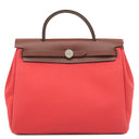 エルメス HERMES エールバッグジップPM 31 ローズテキサス×ルージュセリエ トワルオフィシエ ヴァッシュハンター 2WAYバッグ シルバー金具 ピンク 赤