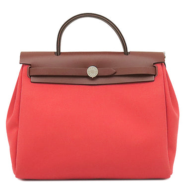 エルメス HERMES エールバッグジップPM 31 ローズテキサス×ルージュセリエ トワルオフィシエ ヴァッシュハンター 2WAYバッグ シルバー金具 ピンク 赤