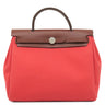 エルメス HERMES エールバッグジップPM 31 ローズテキサス×ルージュセリエ トワルオフィシエ ヴァッシュハンター 2WAYバッグ シルバー金具 ピンク 赤