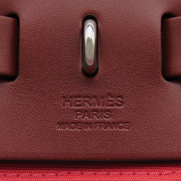エルメス HERMES エールバッグジップPM 31 ローズテキサス×ルージュセリエ トワルオフィシエ ヴァッシュハンター 2WAYバッグ シルバー金具 ピンク 赤