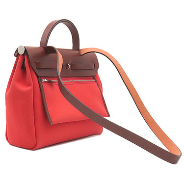 エルメス HERMES エールバッグジップPM 31 ローズテキサス×ルージュセリエ トワルオフィシエ ヴァッシュハンター 2WAYバッグ シルバー金具 ピンク 赤
