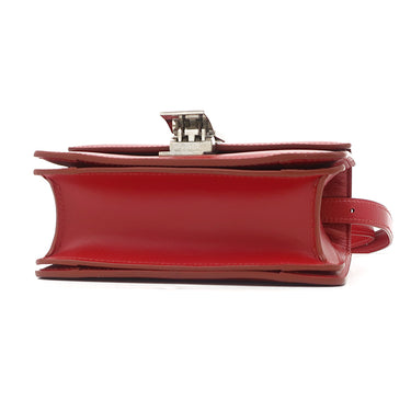 セリーヌ CELINE クラシックボックス スモール 189183 DLS.27ED レッド レザー ショルダーバッグ マットシルバー金具 赤