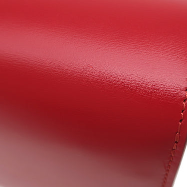 セリーヌ CELINE クラシックボックス スモール 189183 DLS.27ED レッド レザー ショルダーバッグ マットシルバー金具 赤