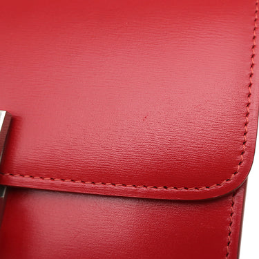 セリーヌ CELINE クラシックボックス スモール 189183 DLS.27ED レッド レザー ショルダーバッグ マットシルバー金具 赤