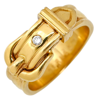 エルメス HERMES ブックルセリエ ダイヤ イエローゴールド K18YG ダイヤモンド #50(JP10) リング 指輪 18K 750 ベルトモチーフ 1P 1石 10号