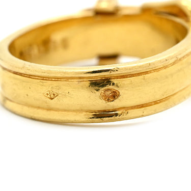 エルメス HERMES ブックルセリエ ダイヤ イエローゴールド K18YG ダイヤモンド #50(JP10) リング 指輪 18K 750 ベルトモチーフ 1P 1石 10号